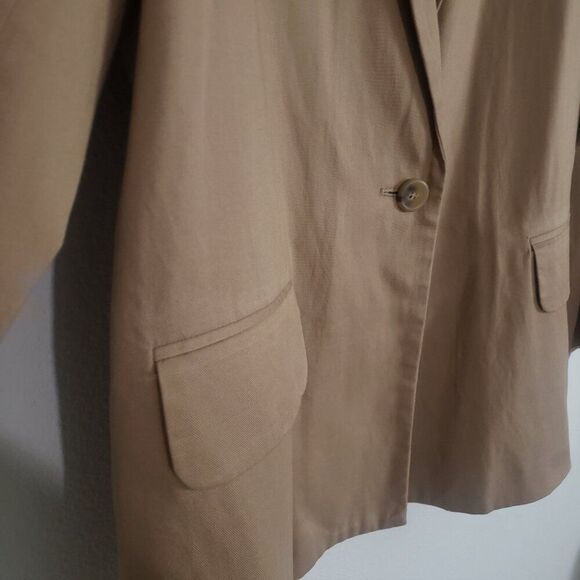 ANA Women's Plus Size Blazer XXL Tan Preppy Office Professional Business Linen - Picture 7 of 14